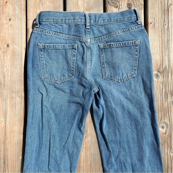 We The Free Distressed Denim Mid Rise Straight Leg Frayed Hem Ankle Jeans - Picture 6 of 10